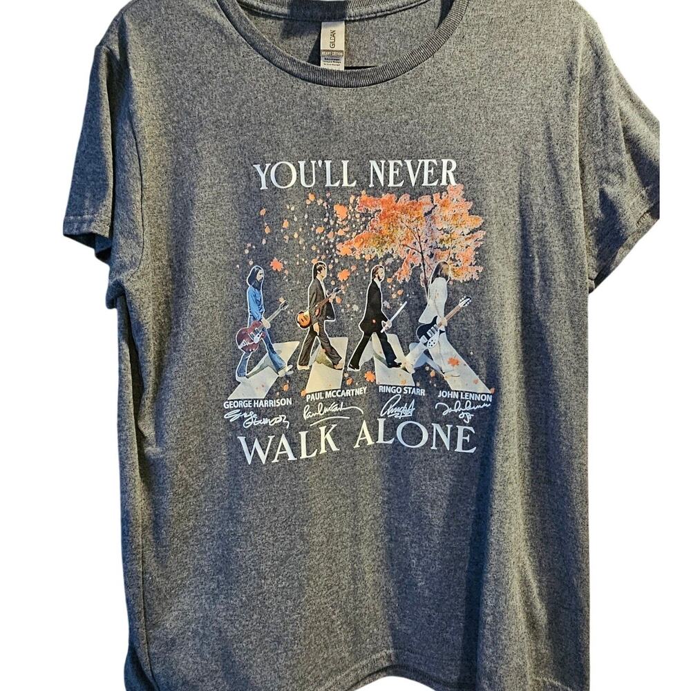 You'll Never Walk Alone Beatles Band Shirt Size Women's Large Abbey Road